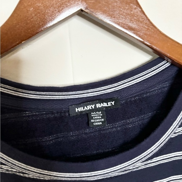 Hilary Radley striped navy white midi dress size M - Picture 3 of 5